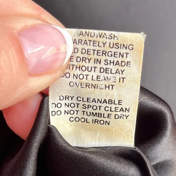 Natalie Martin Silk Dress Black Caftan Maxi Medium Pockets Vacation - Picture 7 of 7